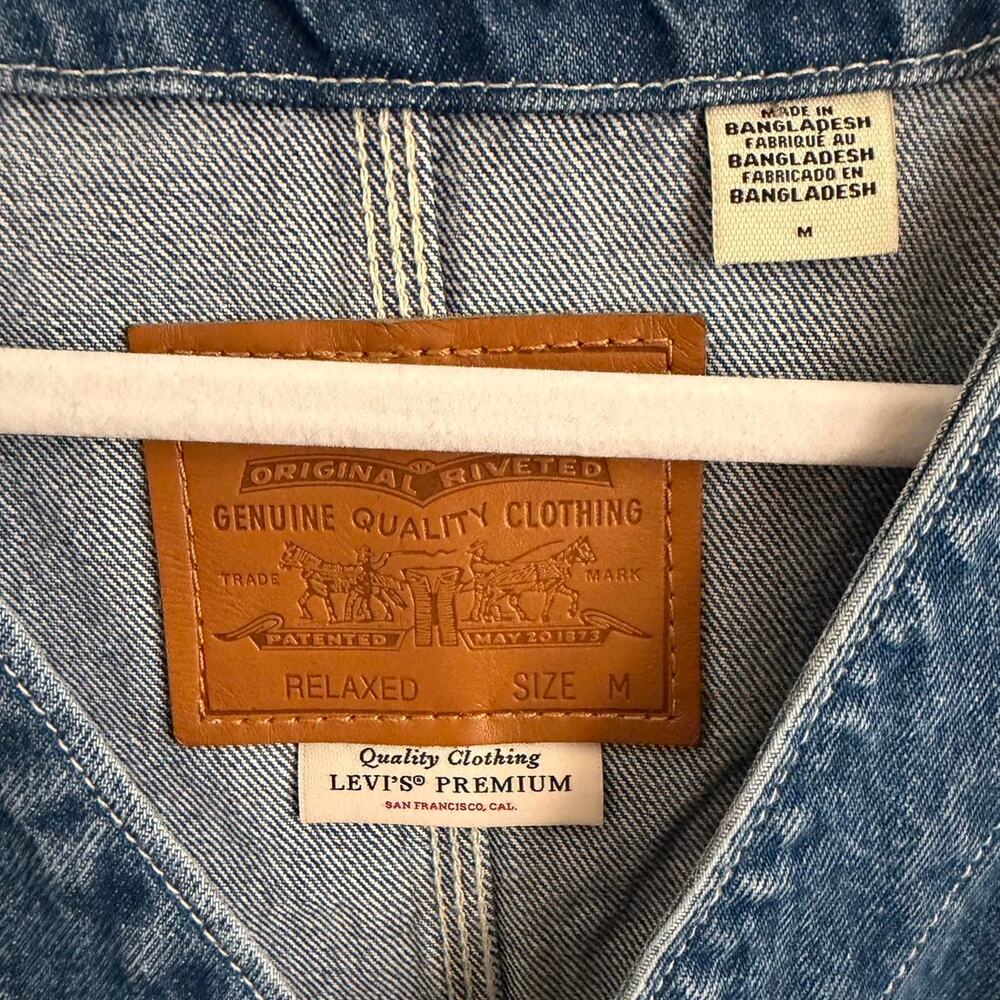 men’s blue denim (“highlights”) LEVI’S union engineer jean jacket / coat [M] - Picture 2 of 5
